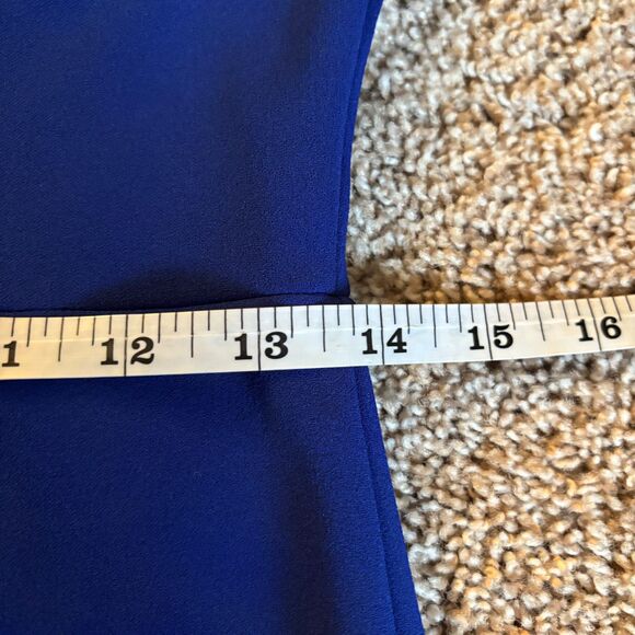 Calvin Klein Dress Womens 2 Blue Sheath Contrast Zipper Office Cocktail Party - Picture 8 of 10